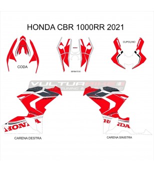 Komplettes rotes weißes Aufkleberset - Honda CBR 1000 RR 2020 / 2021
