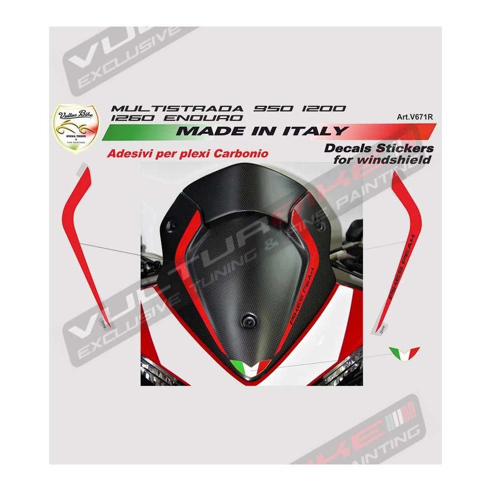 Front fairing stickers Pikes-Peak version - Ducati Multistrada 950/1200/1260 / Enduro 