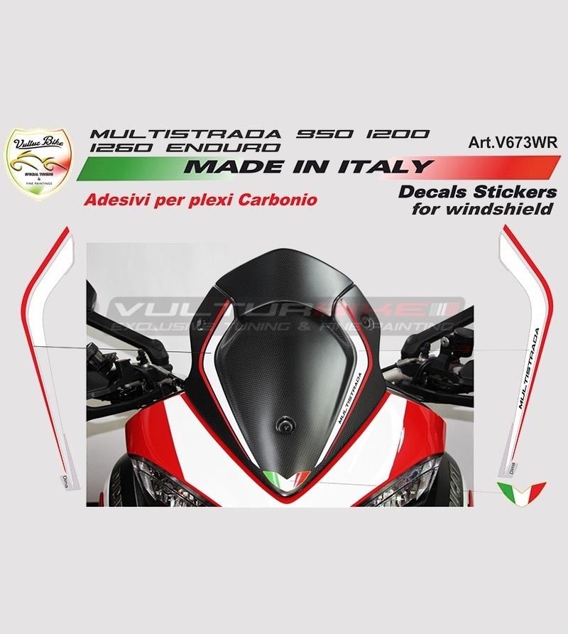 Adesivi cupolino Moto Ducati Corse Multistrada 950/1200/1260/Enduro "V673WR" 