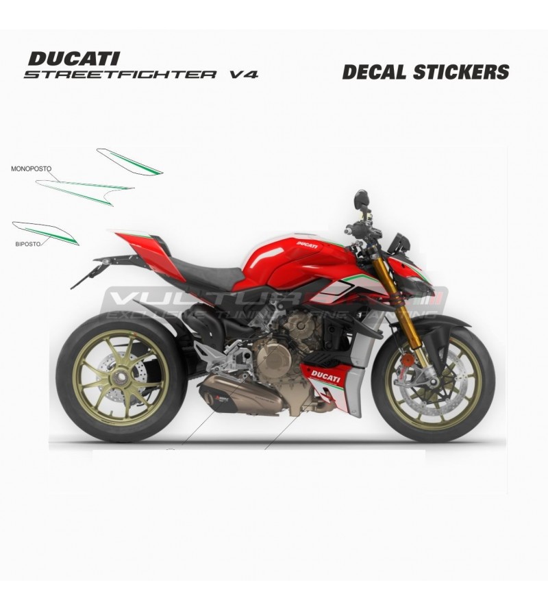 Autocollants de queue tricolores italiens - Ducati Streetfighter V4 / V2