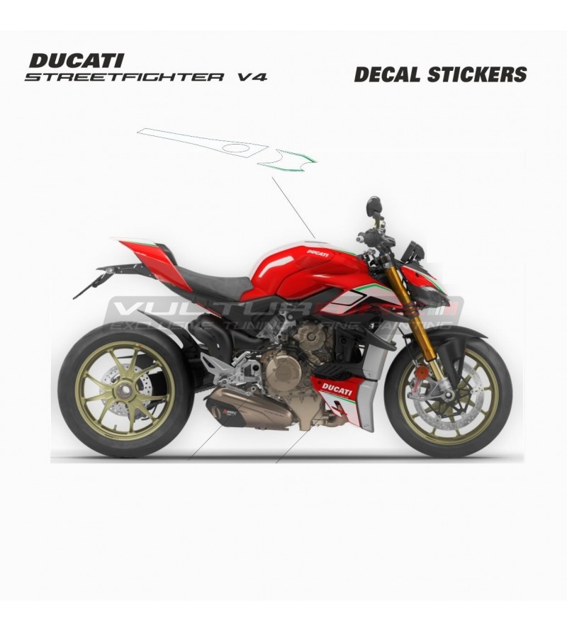 Pegatinas de depósito de diseño tricolor italiano - Ducati Streetfighter V4 / V4S