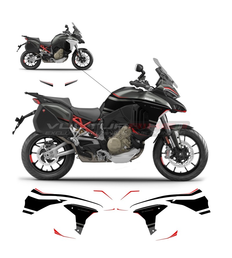 Komplettes Grau Aviator Motorrad Aufkleber Kit - Ducati Multistrada V4 / V4S