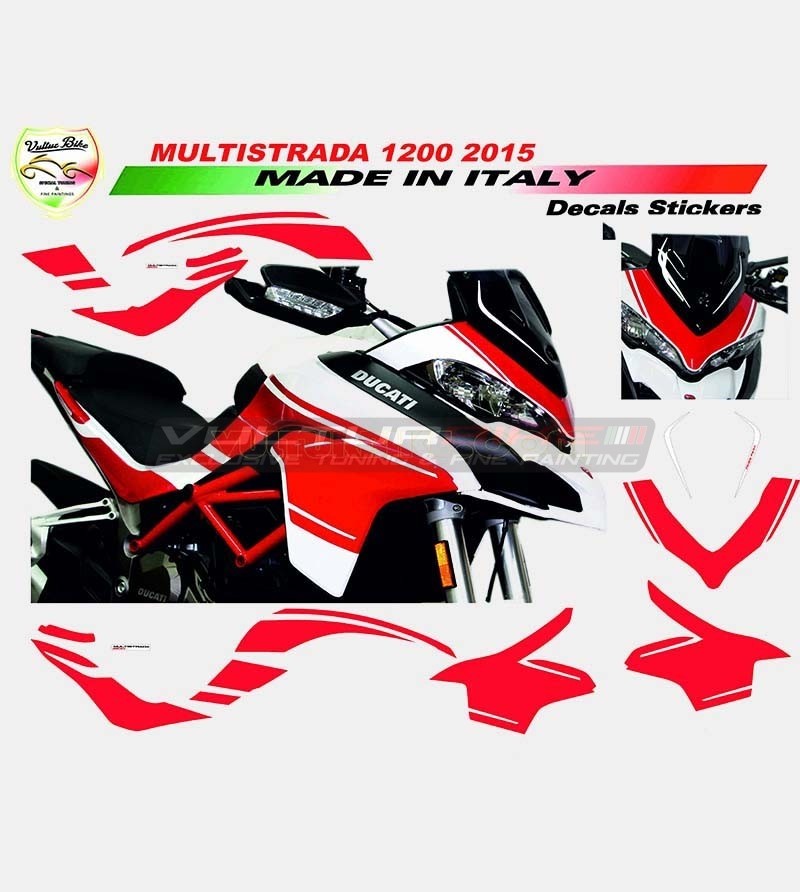 Kit adesivi rossi design esclusivo - Ducati Multistrada 1200 2015