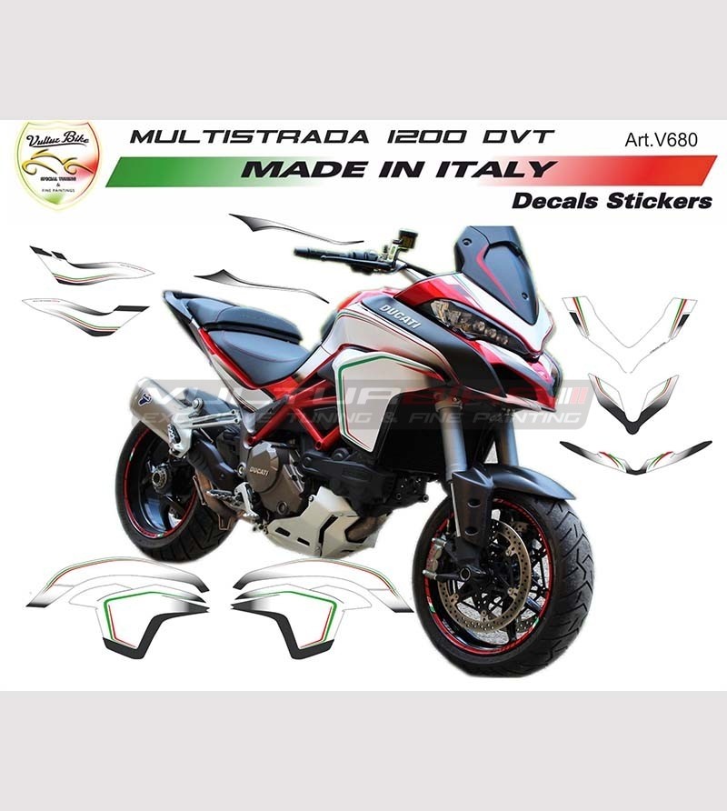 Stickers kit design tricolor - Ducati Multistrada 950/1200-2015/17
