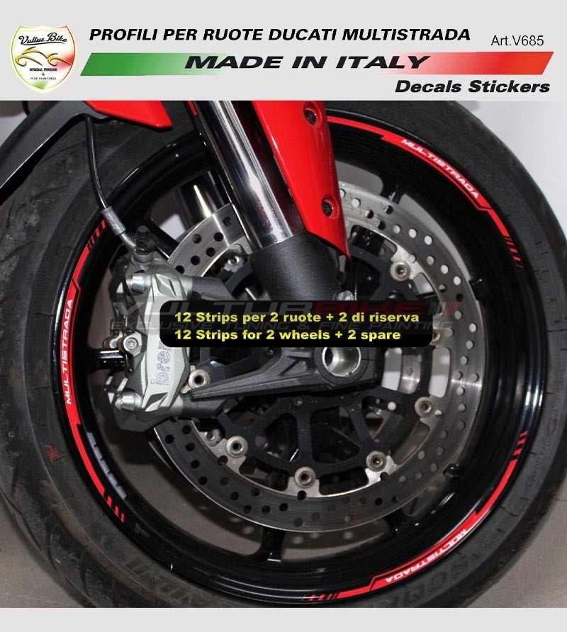 Details about   Multistrada 1200 Motorcycle Wheel Rim Decals Stickers Stripes Ducati 950 show original title 