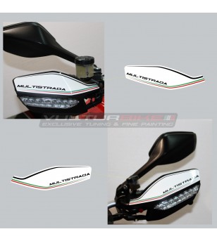 Italian tricolor white handguard stickers - Ducati Multistrada 1200 2010 / 2014