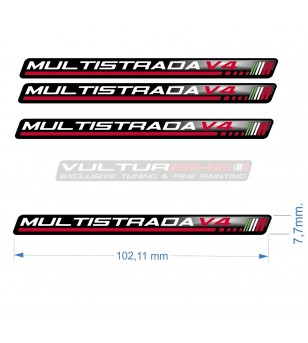 4 universal 3D resin decals - Ducati Multistrada V4