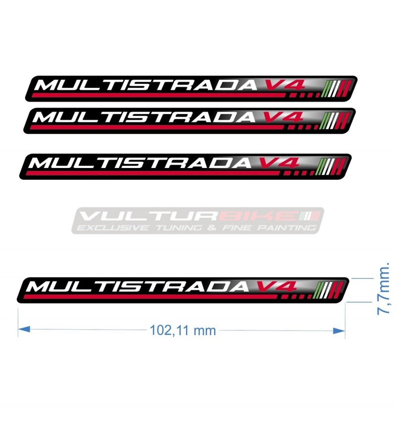 4 universal 3D resin stickers - Ducati Multistrada V4