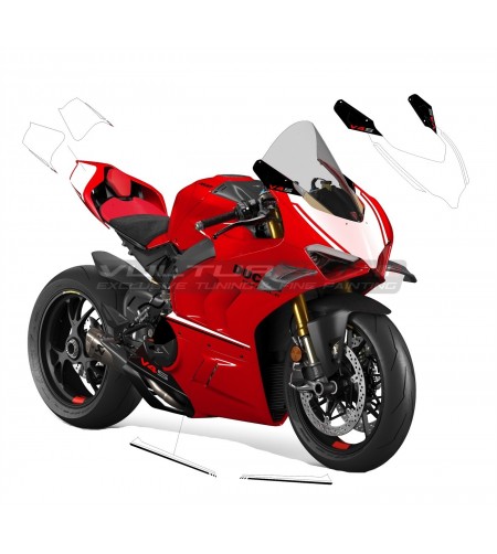 Kit de pegatinas carenado de cola y carenados laterales - Ducati Panigale V4 / V2 2018 - 2022
