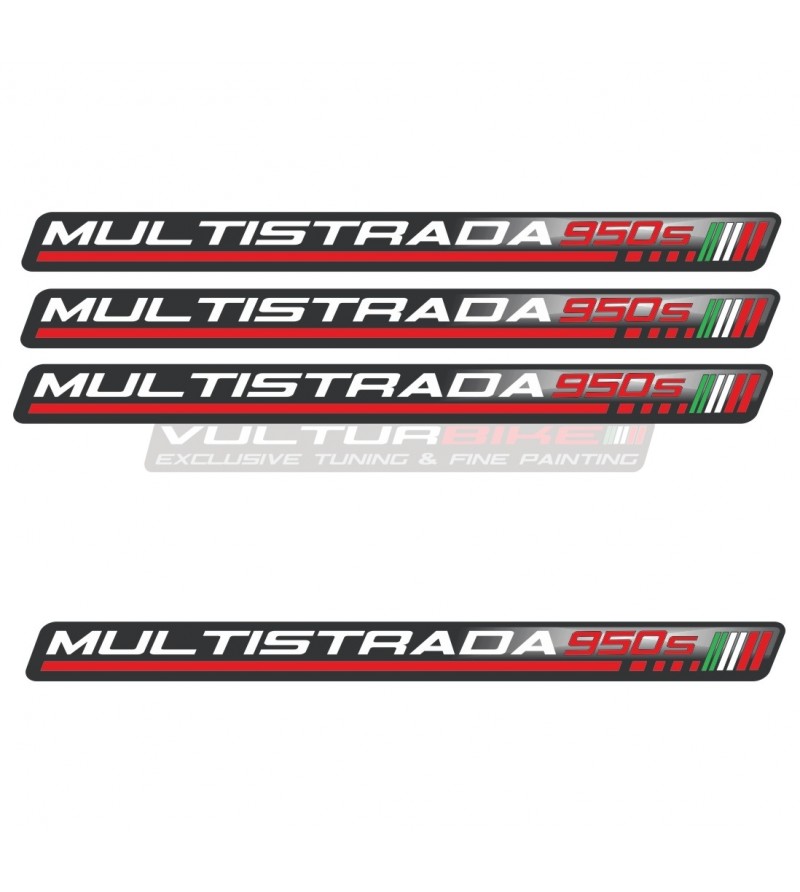 4 universal 3D resin stickers - Ducati Multistrada 950S