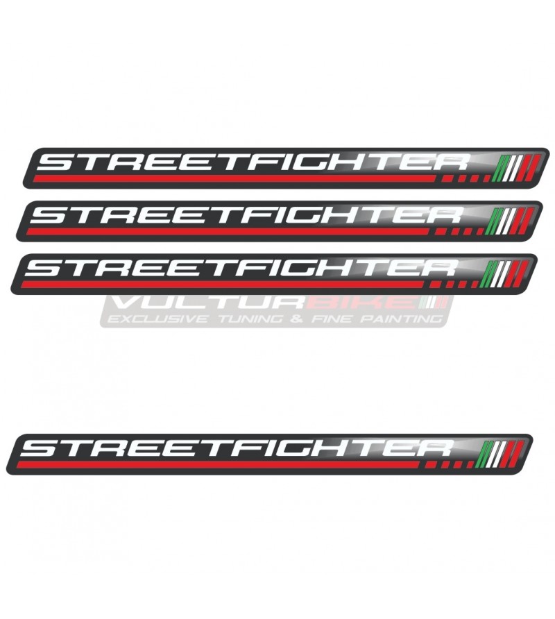 4 Universal 3D Resin Stickers - Ducati Streetfighter
