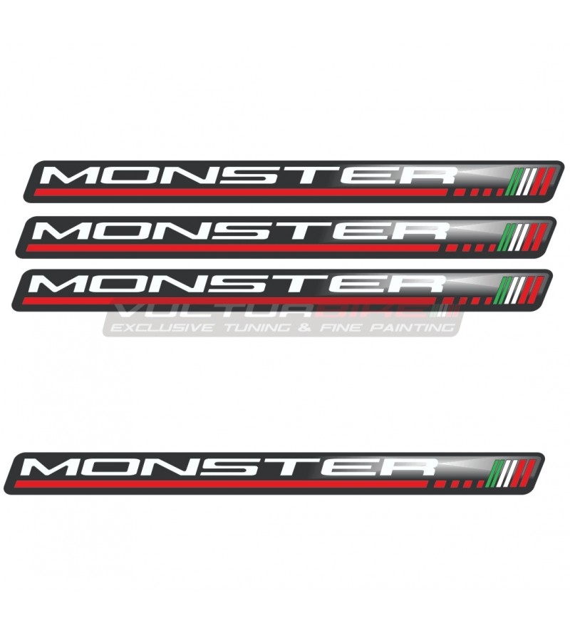 4 Universal 3D Resin Stickers - Ducati Monster