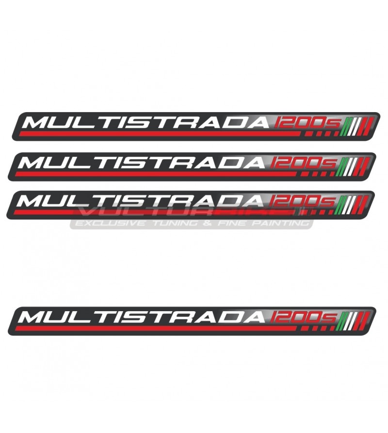 4 universal 3D resin stickers - Ducati Multistrada 1200S