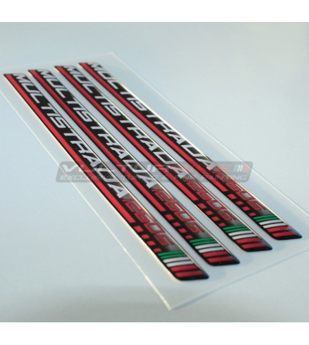 4 adesivi resinati 3D universali - Ducati Multistrada 1260s 