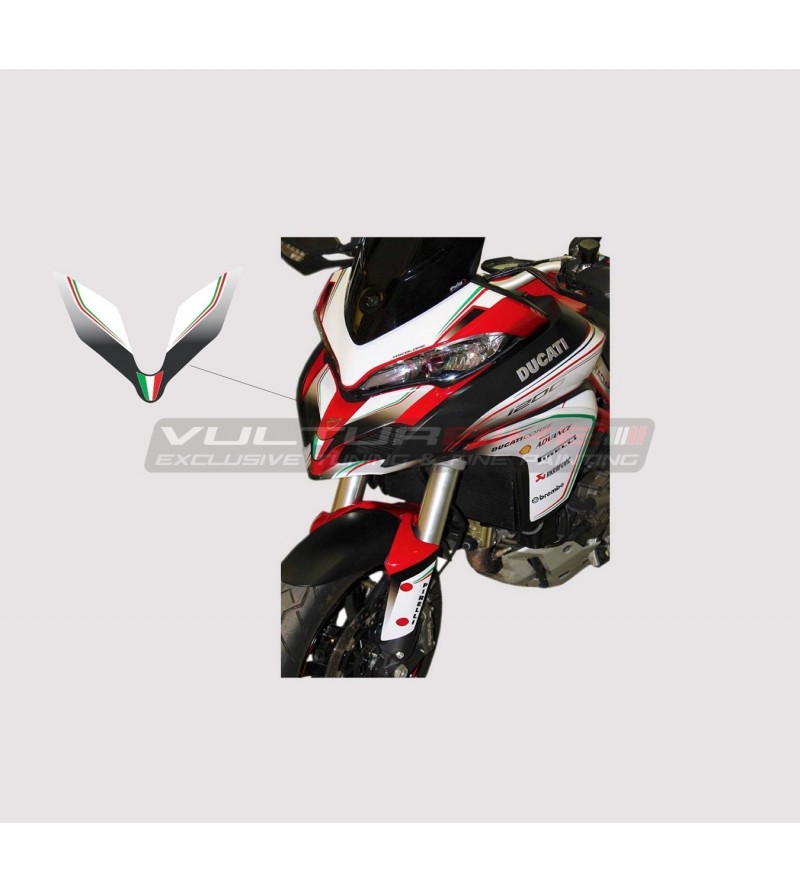Autocollant design tricolore pour bulle - Ducati Multistrada 950 / 1200 / 1260 / v2