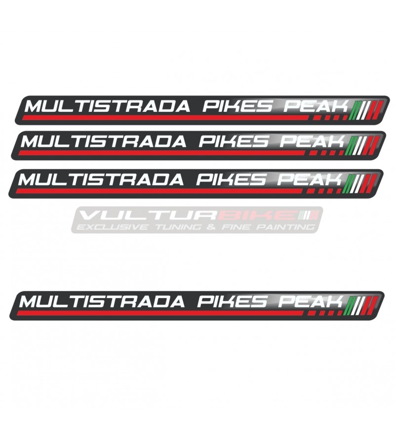 4 Universal 3D Resin Stickers - Ducati Multistrada Pikes Peak