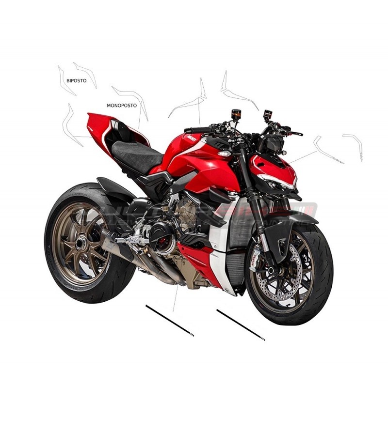 Panigale SP design stickers kit white - Ducati Streetfighter V4 / V4S