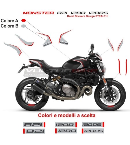 Aufkleber Kit Design 821 Stealth - Ducati Monster 821 / 1200 / 1200S