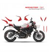 Stickers kit 821 Stealth Design white bike - Ducati Monster 797
