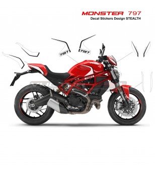 Sticker-Kit Design 821 Stealth rotes Motorrad - Ducati Monster 797