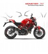 Kit autocollant Design 821 Stealth red motorcycle - Ducati Monster 797 