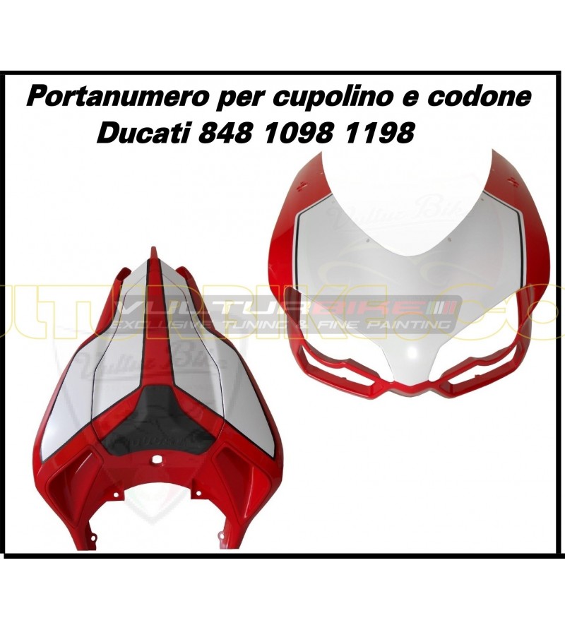 Kit Adesivo Portanumero Cupolino e Codone -  Ducati 848/1098/1198