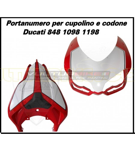 Kit Adesivo Portanumero Cupolino e Codone -  Ducati 848 / 1098 / 1198 