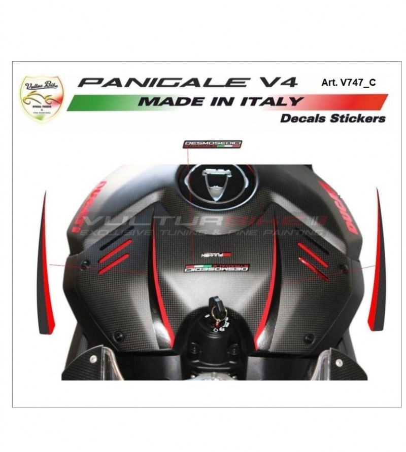 Rot-schwarz spezielle Tankabdeckung Aufkleber - Ducati Panigale V4 / V4S / V4R