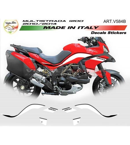 Kit motorradaufkleber rot - Ducati multistrada 1200/1200S 2010/2014 