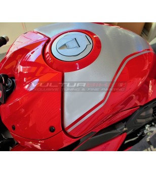Brushed aluminium effect tank stickers - Ducati Panigale V4 2022