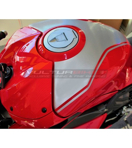 Tankaufkleber mit gebürstetem Aluminiumeffekt - Ducati Panigale V4 2022