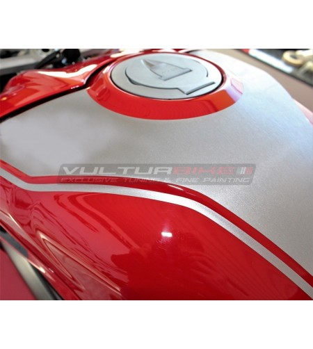 Tankaufkleber mit gebürstetem Aluminiumeffekt - Ducati Panigale V4 2022