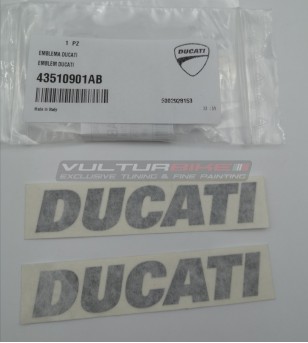 Pair of original emblems Ducati gray color