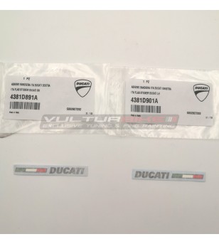 Original Italian flag stickers Ducati right and left universal