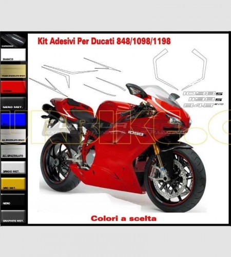 Kit de pegatinas carene - Ducati 848/1098/1198