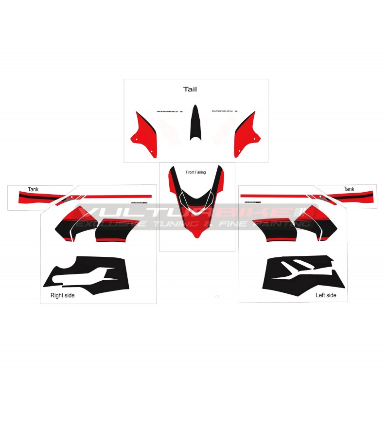 Kit de pegatinas SBK aruba team - Ducati Panigale V2 2020 / 2021 blanco
