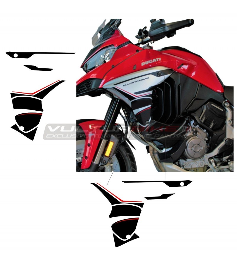 Rossoneri stickers for side panels - Ducati Multistrada V4
