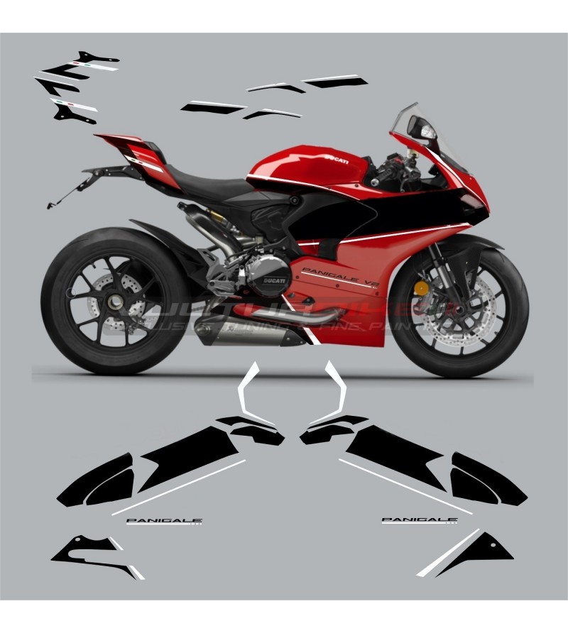 Stickers kit Custom motorcycle livery red - Ducati Panigale V2 2020 / 2022