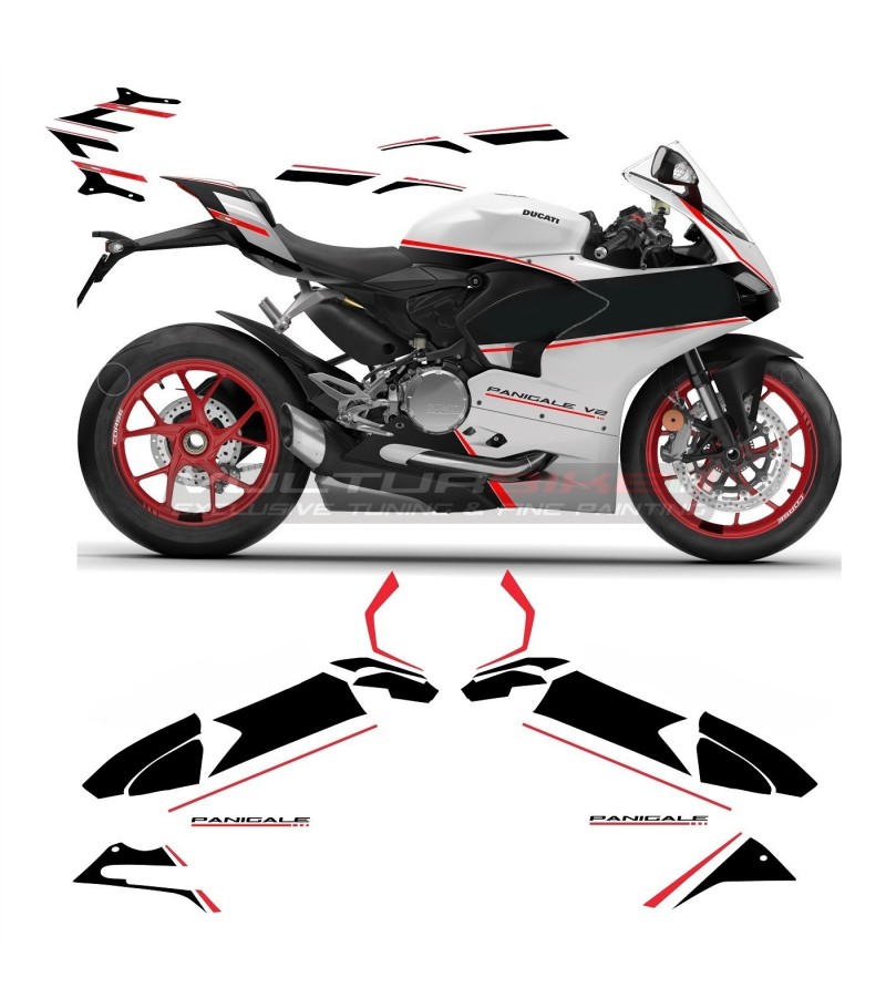 Kit d’autocollants Livrée moto blanche personnalisée - Ducati Panigale V2 2020 / 2022
