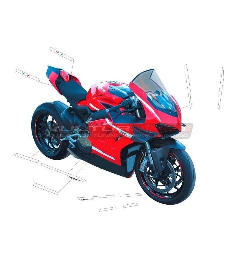 Diseño del kit adhesivo blanco SUPERLEGGERA - Ducati Panigale V4 / V4R / V4 2020