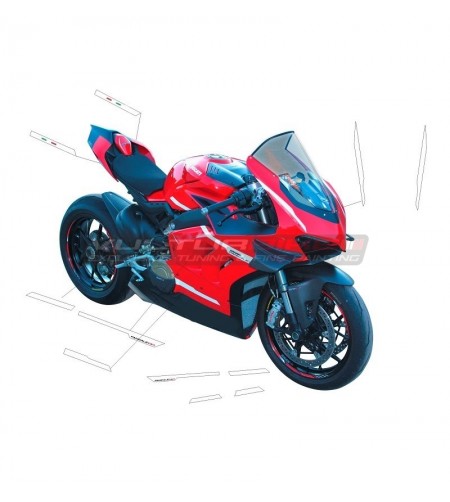 Kit adesivi bianchi design SUPERLEGGERA - Ducati Panigale V4 / V4R / V4 2020