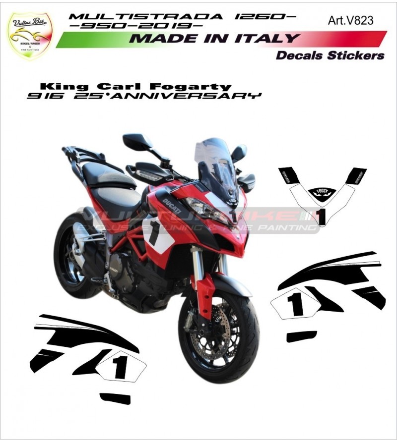 Sticker-Kit 25 Jahre 916 Carl Fogarty - Ducati Multistrada 1260 / neu 950
