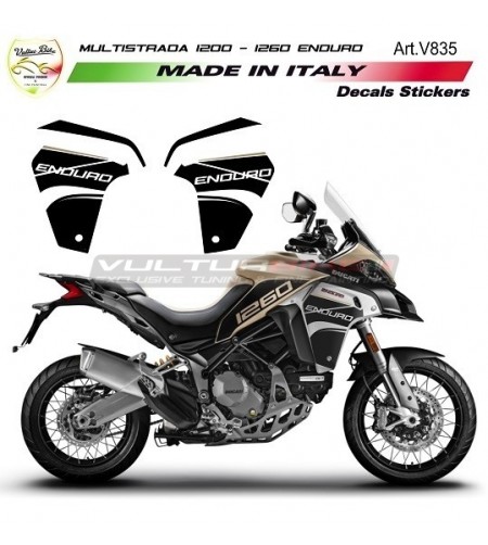 Adesivi neri per fiancate laterali - Ducati Multistrada ENDURO 1200 / 1260 