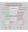 Set mit 18 italienischen Flaggenaufklebern in verschiedenen Größen