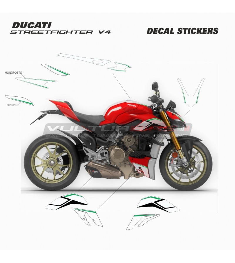 Personalized stickers kit Italian tricolor - Ducati Streetfighter V4 / V4S