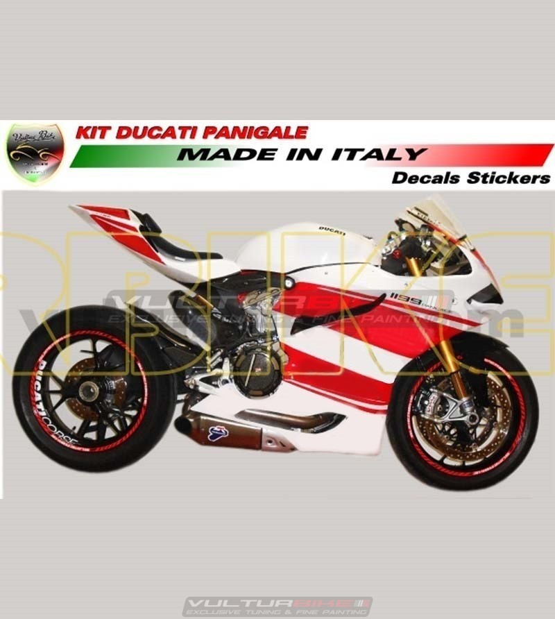 White Ducati Racing Decals - Oracal 651 Vinyl Stickers For Tank & Fairing