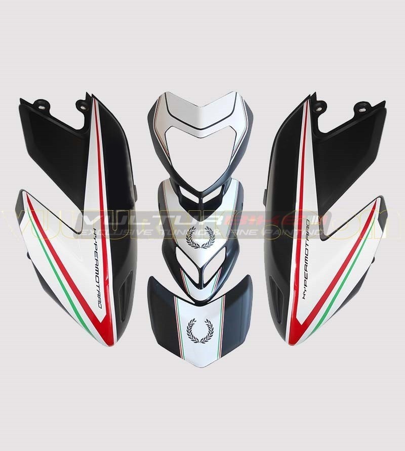 Tricolor stickers kit with black crown - Ducati Hypermotard 796/1100