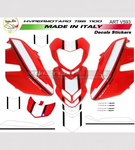 Sticker Kit Performance rot Motorrad - Ducati Hypermotard 796/1100