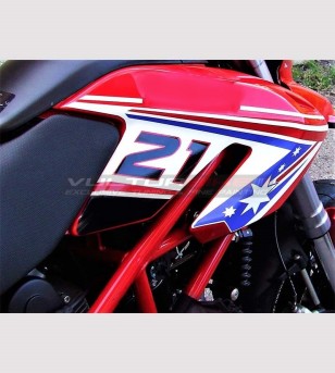 Side panels' stickers red motorcycle - Ducati Hypermotard 796/1100