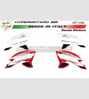 Pegatinas para laterales nuevo diseño tricolor - Ducati Hypermotard 821/939